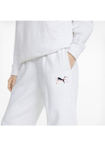 Штани RE:Collection Relaxed Women's Puma однотонні білі спортивні бавовна