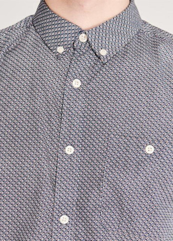 Серо-синяя кэжуал рубашка с геометрическим узором Pierre Cardin
