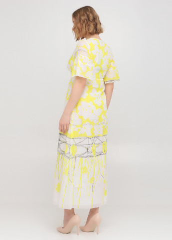 Желтое кэжуал платье Elisabetta Franchi с абстрактным узором