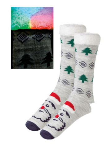 Новорічні термо шкарпетки на хутрі з підсвіткою Livergy (255982982)