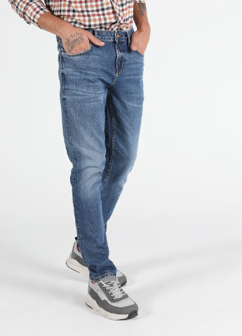Темно-голубые демисезонные прямые джинсы Colin's
