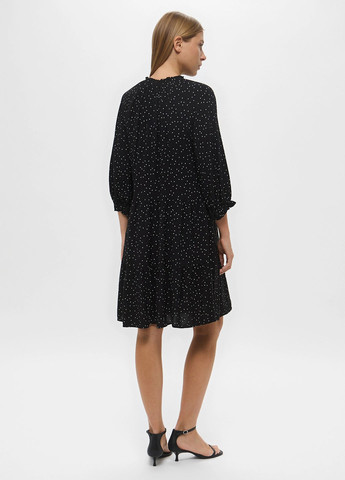 Черное кэжуал платье а-силуэт H&M в горошек