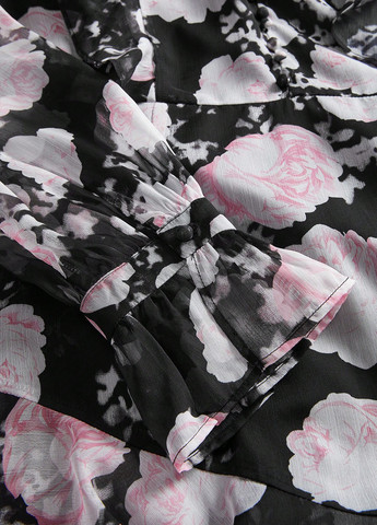 Чорна кежуал сукня в стилі армпір SHEIN з квітковим принтом