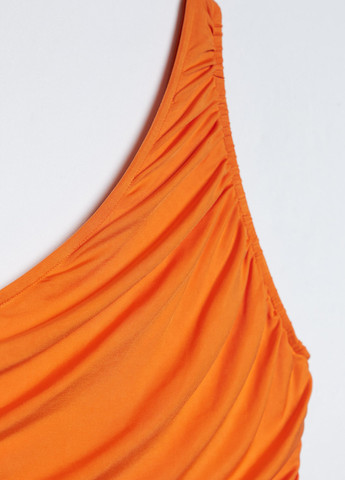 Помаранчева кежуал сукня на одне плече Stradivarius однотонна