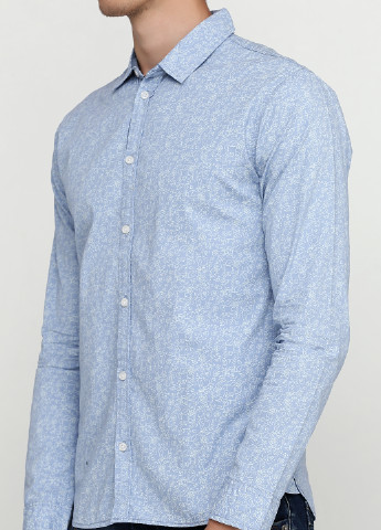 Голубой кэжуал рубашка с цветами Blend с длинным рукавом