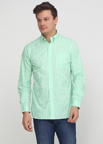 Салатовая кэжуал рубашка в полоску Ralph Lauren с длинным рукавом