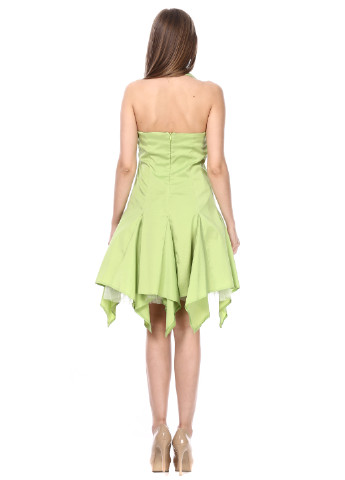 Салатова коктейльна плаття, сукня кльош Paula Richi