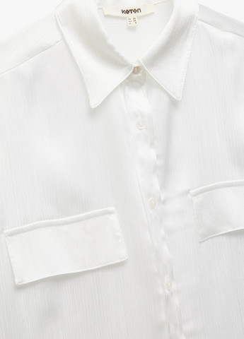 Белая кэжуал рубашка однотонная KOTON