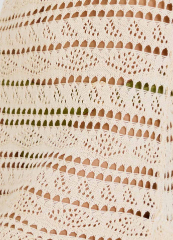 Кремовое пляжное платье с открытой спиной SHEIN однотонное