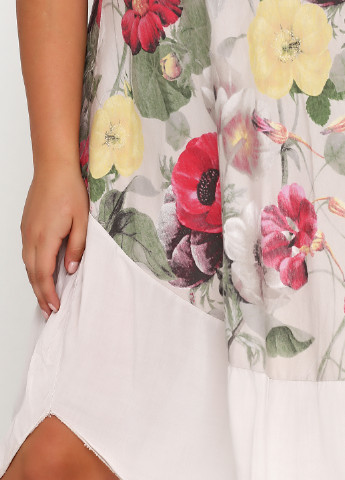 Бежевое кэжуал платье платье-майка Moda Italia с цветочным принтом