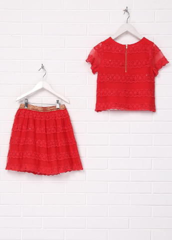 Красный летний комплект (блуза, юбка) TU