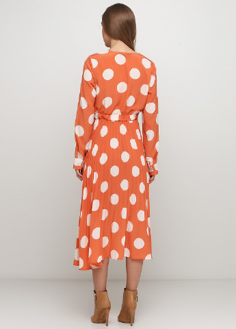 Оранжевая кэжуал в горошек юбка Missguided плиссе