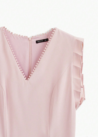 Пудровое вечернее платье а-силуэт SHEIN однотонное