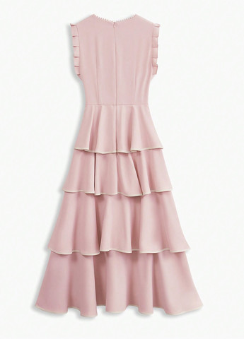 Пудровое вечернее платье а-силуэт SHEIN однотонное