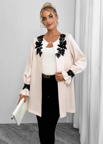 Кремовый демисезонный кардиган SHEIN