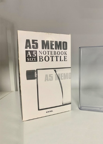 Плоская бутылка для воды А5 Memo, 420 мл, черная More (253840442)