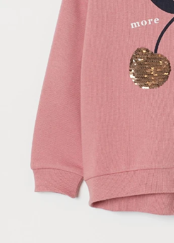 H&M свитшот однотонный розовый кэжуал хлопок