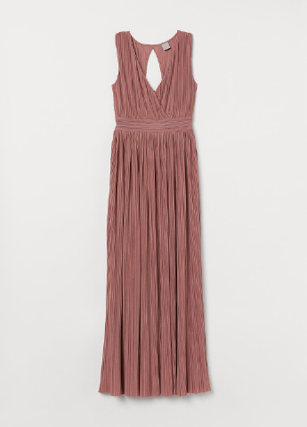 Розово-коричневое кэжуал платье клеш H&M однотонное