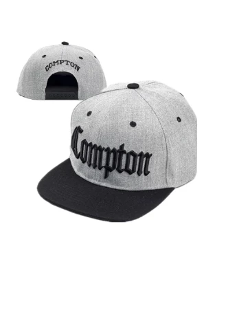 Кепка снепбек Compton 2 с прямым козырьком Серая, Унисекс NoName Cнепбек (250377581)