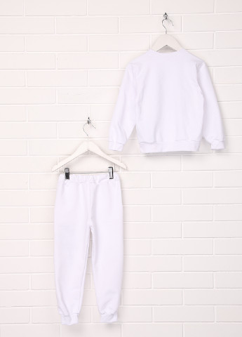 Белый демисезонный костюм (свитшот, брюки) брючный Mini Moda