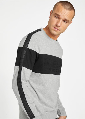 Серый свитшот Guess полоска без декора (362004736)