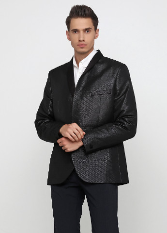 Пиджак H&M меланж чёрный кэжуал