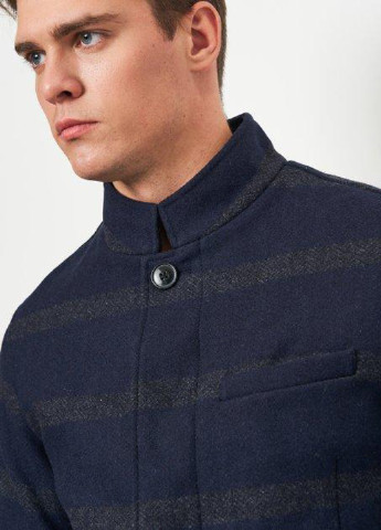 Темно-синее демисезонное Пальто однобортное Selected Homme
