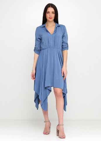Сіро-синя кежуал платье New Collection однотонна