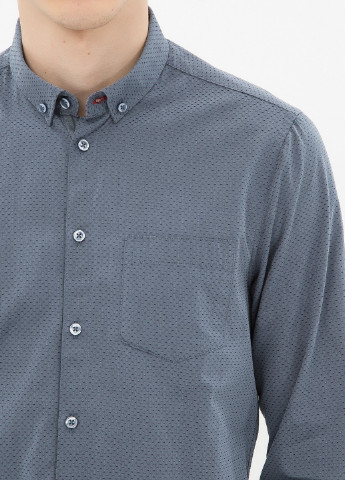 Синяя кэжуал рубашка с абстрактным узором KOTON