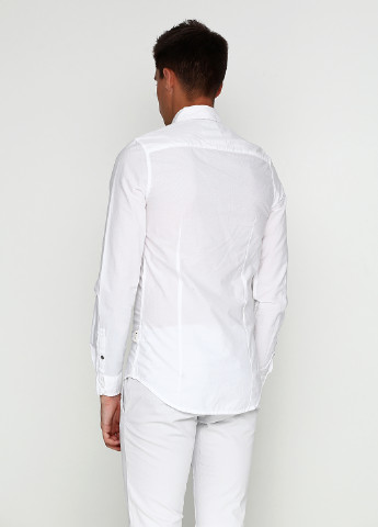 Белая кэжуал рубашка однотонная Guess с длинным рукавом