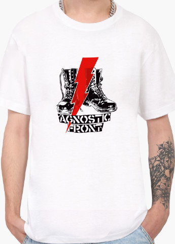 Біла футболка чоловіча хардкор-панк agnostic front білий (9223-2020) xxl MobiPrint