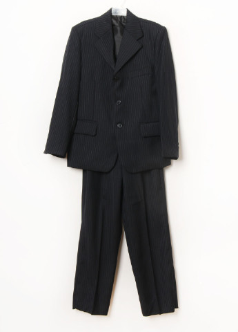 Темно-синий демисезонный костюм (пиджак, жилет, брюки) тройка Mtp