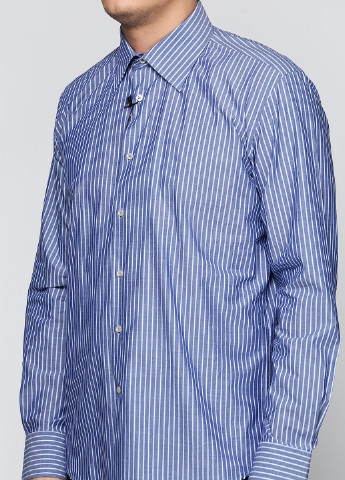 Синяя кэжуал рубашка в полоску Valentino с длинным рукавом