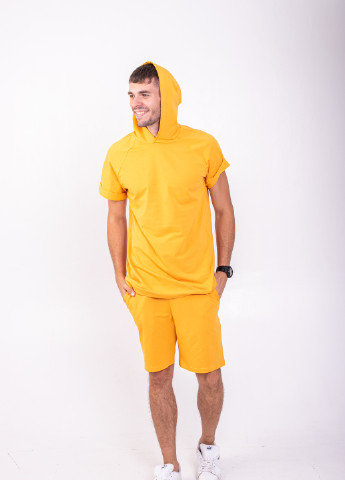 Гірчичний літній костюм чоловічий . худі +шорти з шортами TvoePolo