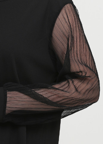 Черное кэжуал платье а-силуэт UNIQ Paris однотонное