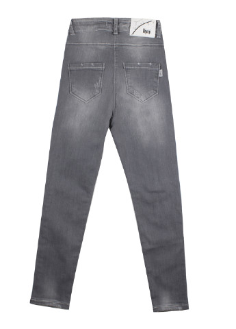 Серые демисезонные с высокой талией джинсы A-yugi