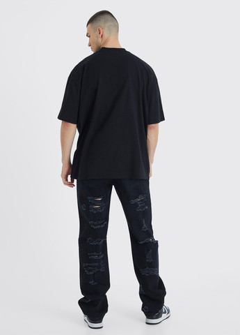 Черные демисезонные прямые джинсы Boohoo