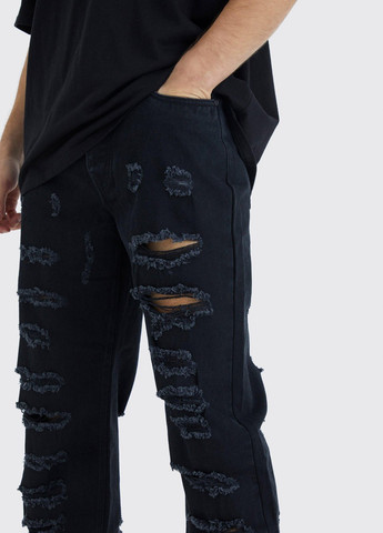 Черные демисезонные прямые джинсы Boohoo