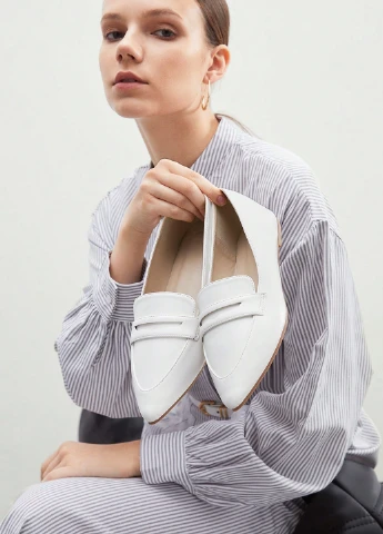 SHEIN Туфлі лофери білий з штучна шкіра, поліуретан, китай — демісезон (340700008)