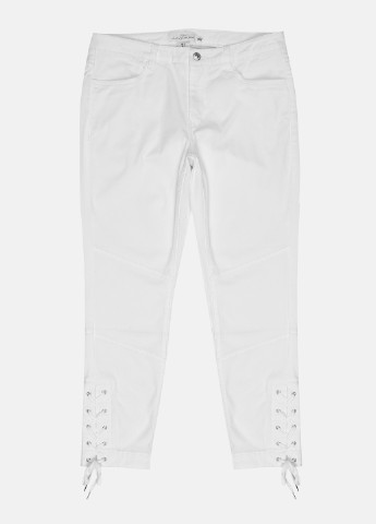 Джинси H&M завужені, вкорочені однотонні білі джинсові бавовна