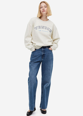 Світло-сірий світшот H&M меланж бісер (292951743)