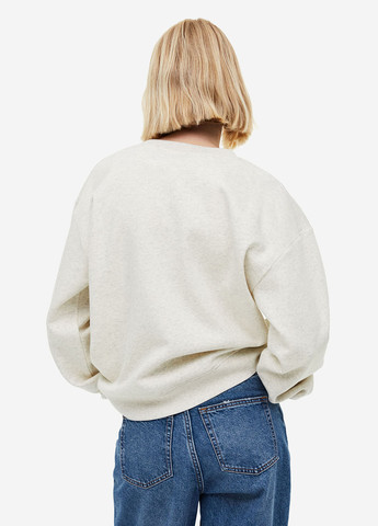 Світло-сірий світшот H&M меланж бісер (292951743)