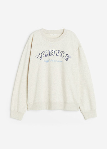 Світло-сірий світшот H&M меланж бісер (292951743)