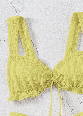 Жовтий літній купальник (купальний ліф, трусики) роздільний SHEIN