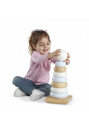 Розвиваюча іграшка Величезна натуральна дерев'яна пірамідка (MD30540) Melissa&Doug (254077919)