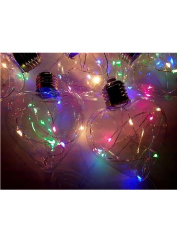 Новогодняя гирлянда штора сердце 150 Led прозрачный провод 3 м (472833-Prob) Разноцветная Francesco Marconi (250544568)