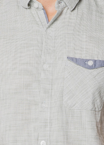 Светло-серая кэжуал рубашка меланж Tom Tailor с коротким рукавом