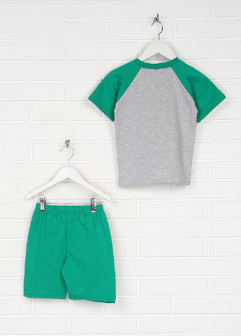 Зеленый летний костюм (футболка, шорты) с шортами Трикомир