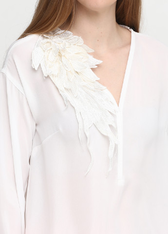 Біла демісезонна блуза з довгим рукавом Silvian Heach
