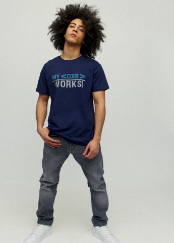 Темно-синяя футболка мужская YAPPI